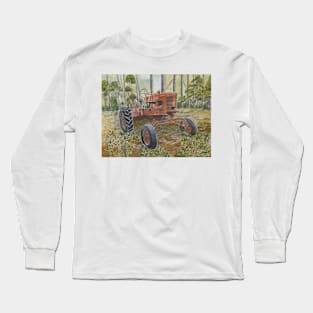 old farm tractor antique Long Sleeve T-Shirt